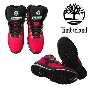 Timberland Red & Black Euro Hiker Combat Jacquard Boot Limited Edition Size 9